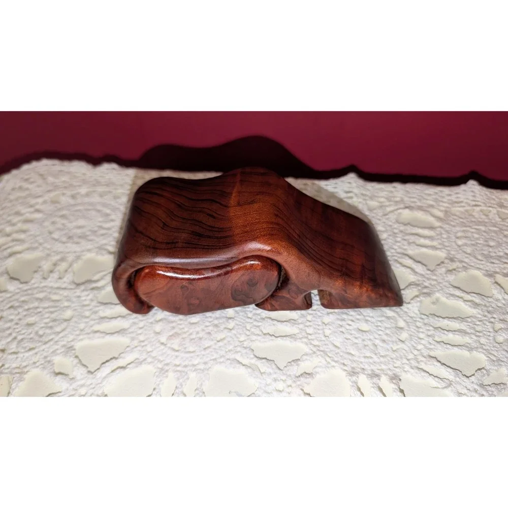 Vintage Fred Marilyn Buss Redwood Burl Puzzle Box MCM Organic Sculptural Jewelry